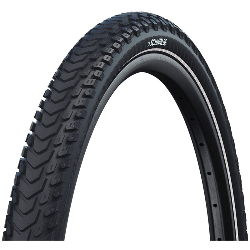 Schwalbe Marathon Mondial Tire - 700 x 42 Clincher Wire BLK/Reflective Performance Line RaceGuard Double Defense Addix