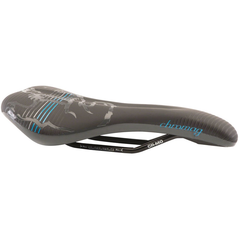 Chromag Juniper Saddle - Chromoly, Black/Cyan, Women's