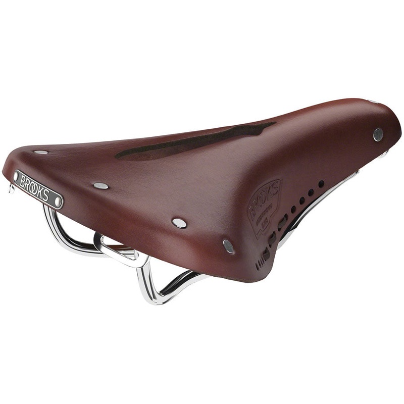 Brooks B17 Carved Saddle - Steel, Antique Brown