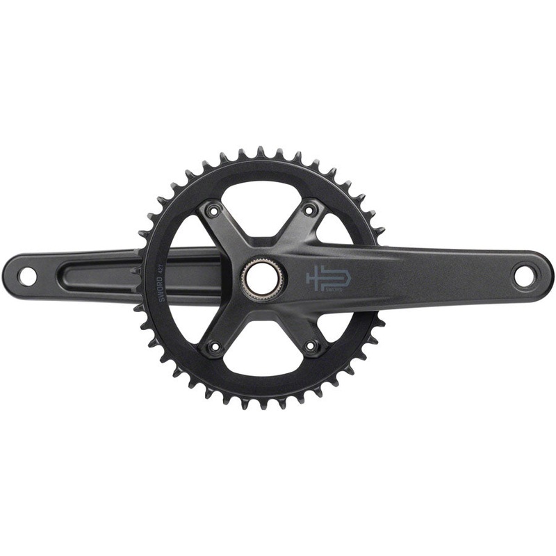microSHIFT Sword 1x Crankset - 170mm, 10-Speed, 42t, 110 Asym BCD,  24mm Spindle, Black