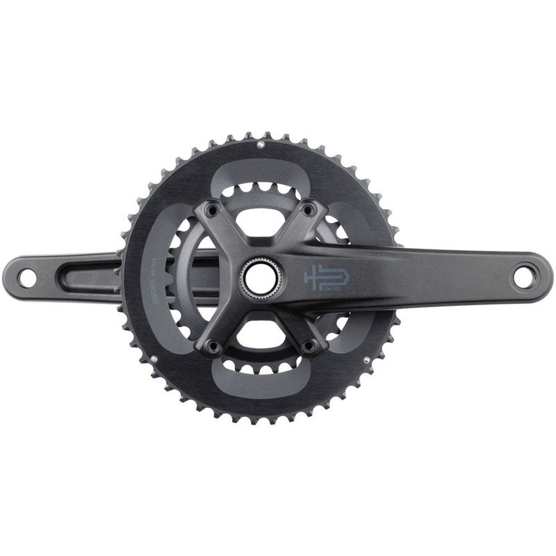 microSHIFT Sword 2x Crankset - 165mm, 10-Speed, 48/31t, 110 Asym BCD,  24mm Spindle, Black