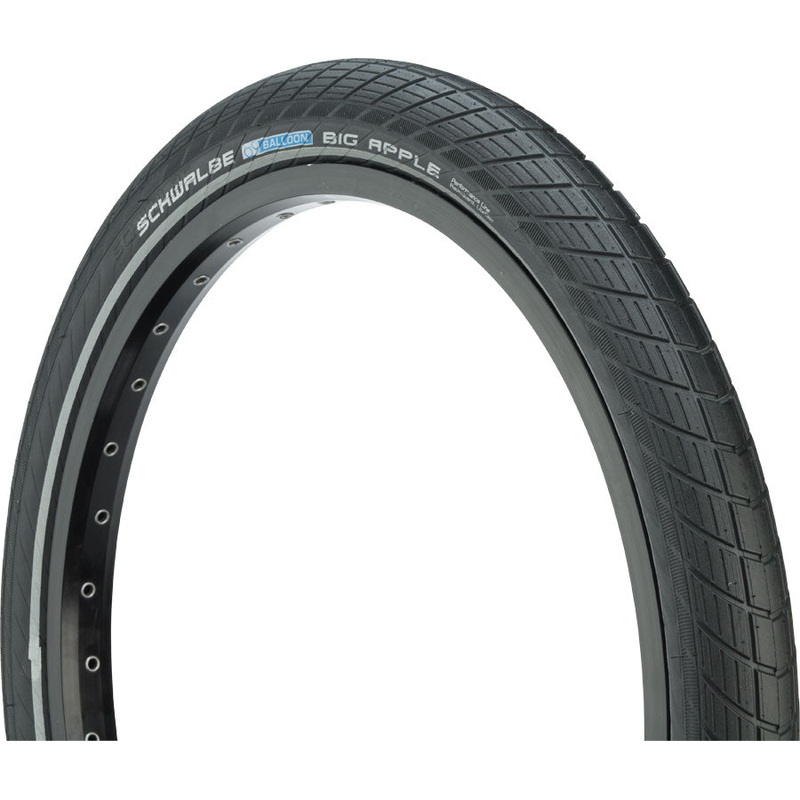 Schwalbe Big Apple Tire - 24 x 2, Clincher, Wire, Black/Reflective, RaceGuard, Endurance, E25