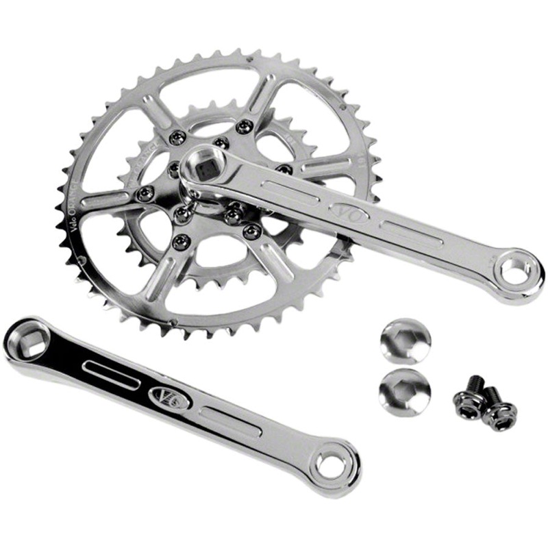 Velo Orange New Rando Crankset - 165mm, 8/9/10-Speed, 46/30t, 50.4 BCD, Square Taper JIS Spindle Interface, Polished Stainless