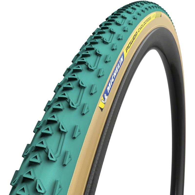 Michelin Power Cyclocross Jet Tire - 700 x 33, Tubular, Folding, Green/Tan