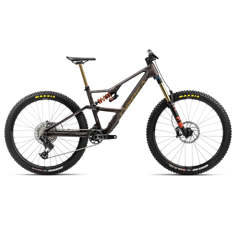 2024 Orbea OCCAM LT M-TEAM Trail Mountain Bike - Small, Cosmic Carbon View - Metallic Olive Green (Gloss)