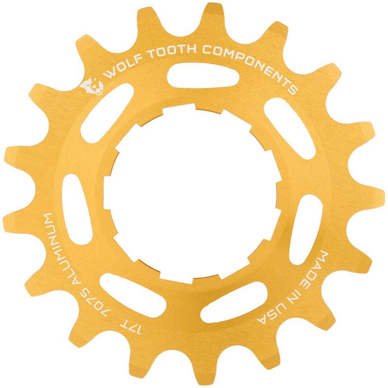 Single Speed Aluminum Cog - 17t Compatible with 3/32" Chains Gold