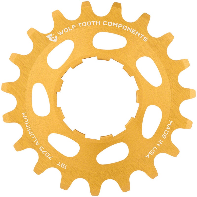 Single Speed Aluminum Cog - 19t Compatible with 3/32" Chains Gold