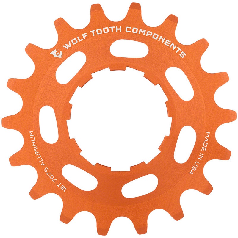 Single Speed Aluminum Cog - 18t Compatible 3/32" Chains Orange