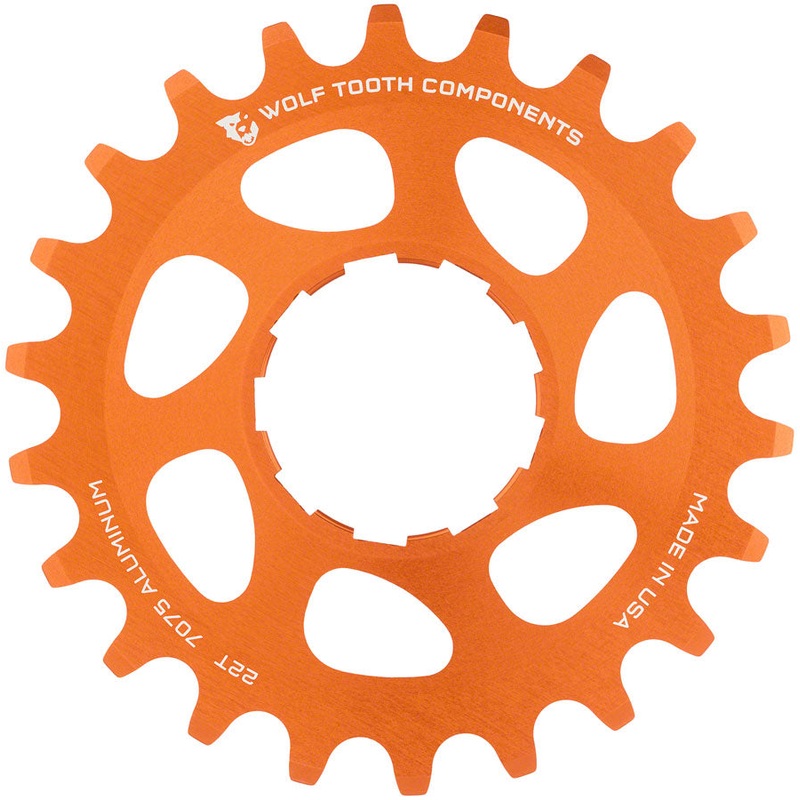 Single Speed Aluminum Cog - 22t Compatible 3/32" Chains Orange