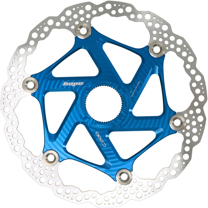 MTB Floating Centre-Lock Disc Brake Rotor - 200mm Center-Lock Blue