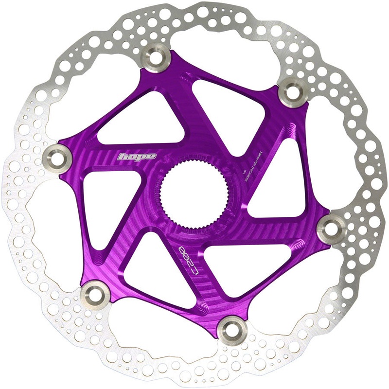 MTB Floating Centre-Lock Disc Brake Rotor - 200mm Center-Lock Purple