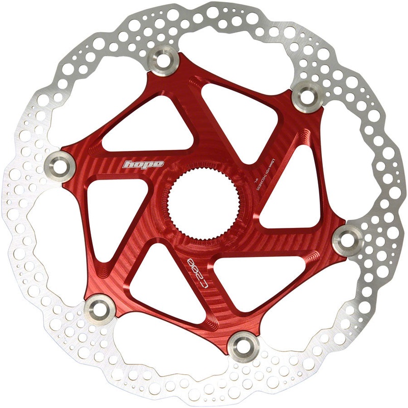 MTB Floating Centre-Lock Disc Brake Rotor - 200mm Center-Lock Red