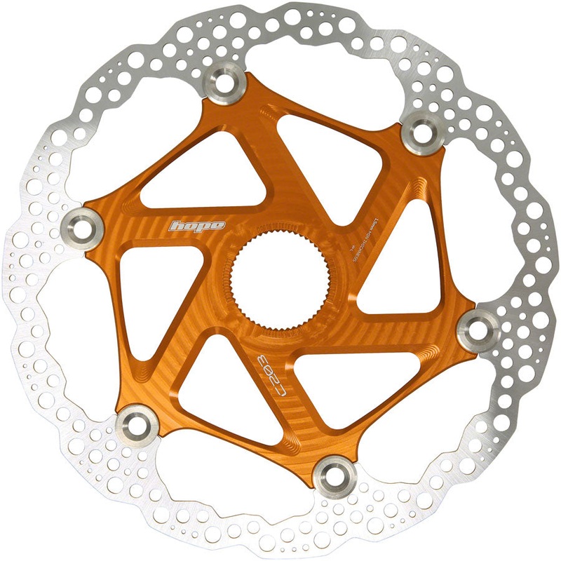 MTB Floating Centre-Lock Disc Brake Rotor - 203mm Center-Lock Orange