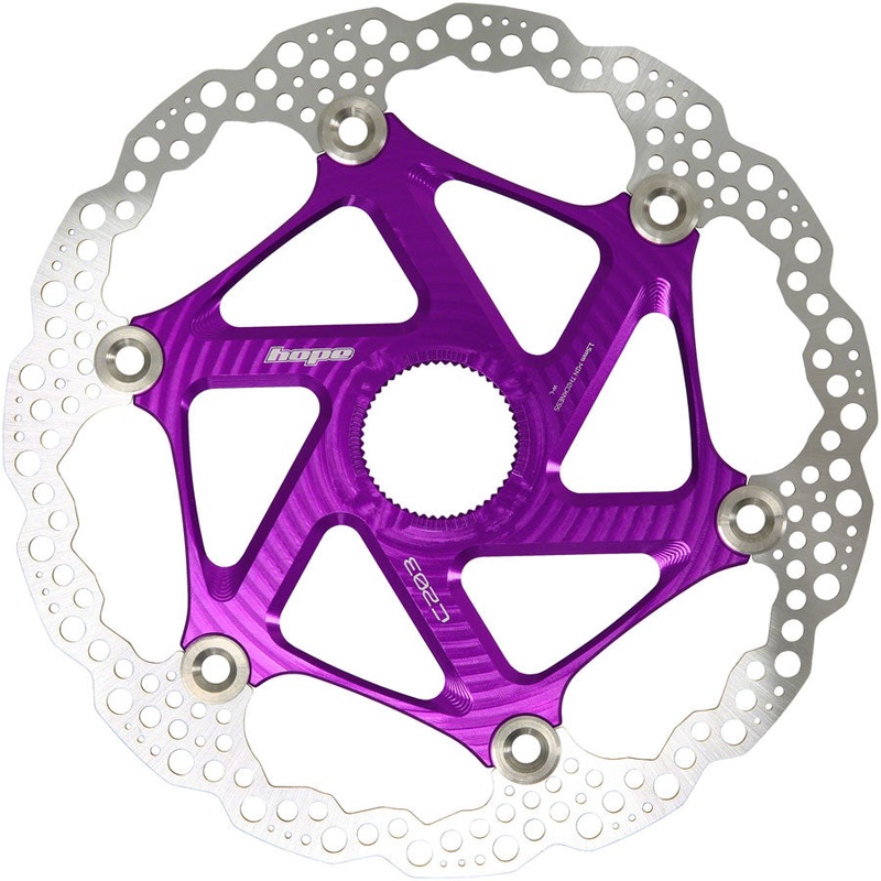 MTB Floating Centre-Lock Disc Brake Rotor - 203mm Center-Lock Purple
