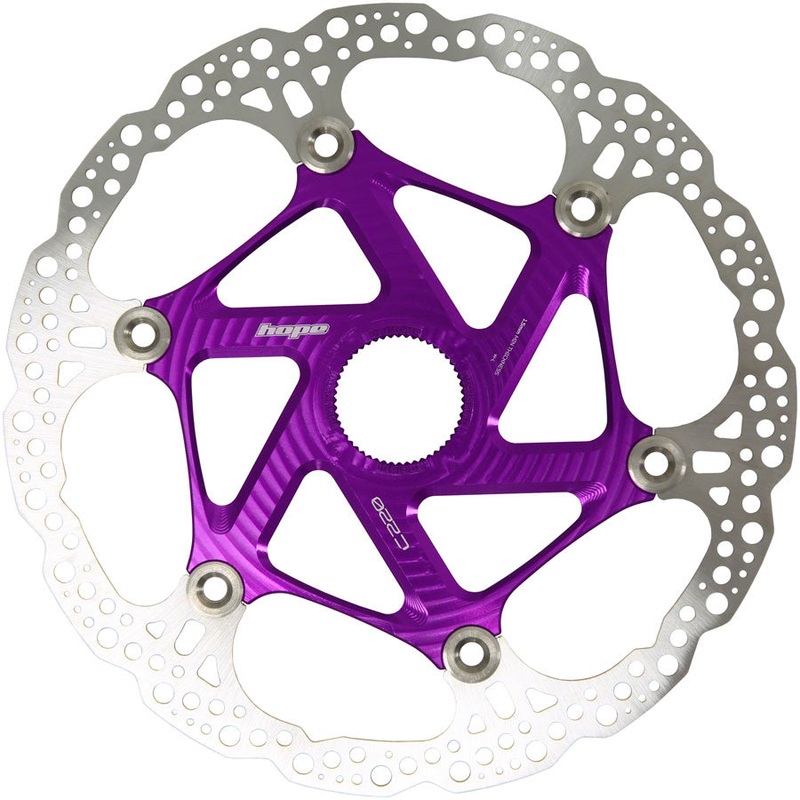 MTB Floating Centre-Lock Disc Brake Rotor - 220mm Center-Lock Purple