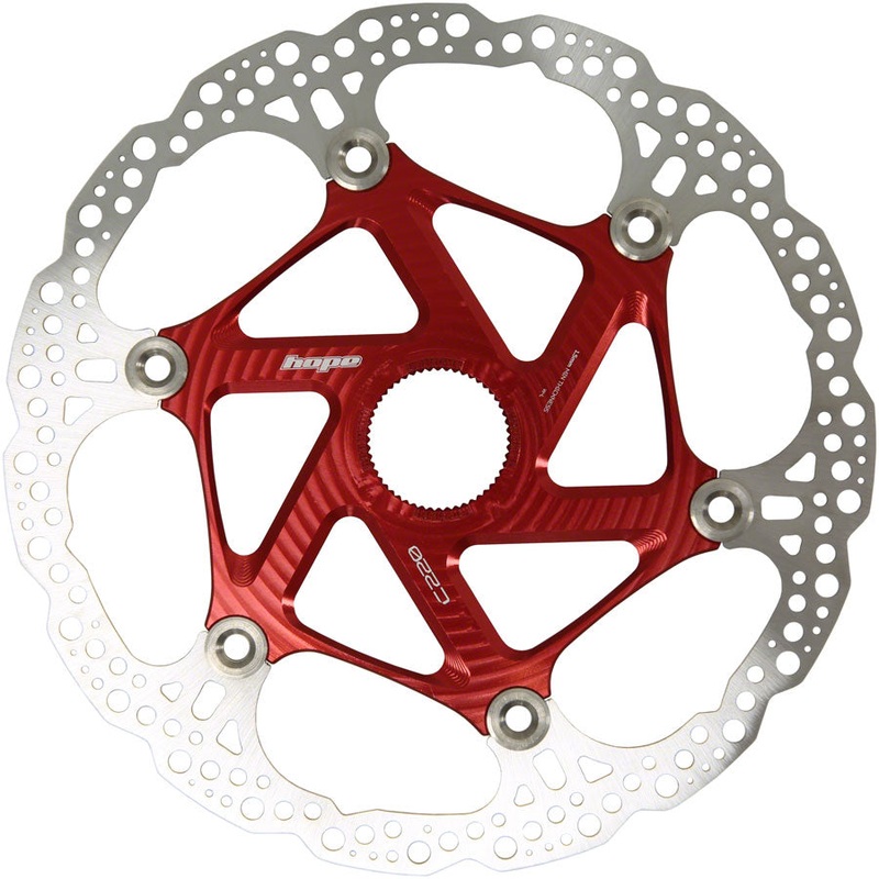 MTB Floating Centre-Lock Disc Brake Rotor - 220mm Center-Lock Red