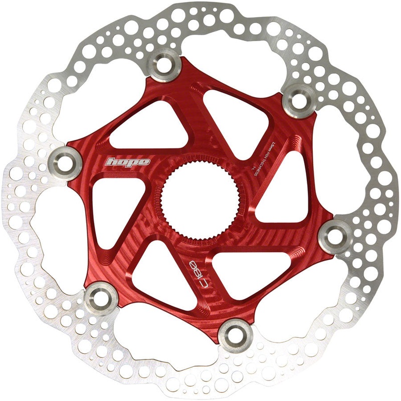 MTB Floating Centre-Lock Disc Brake Rotor - 180mm Center-Lock Red