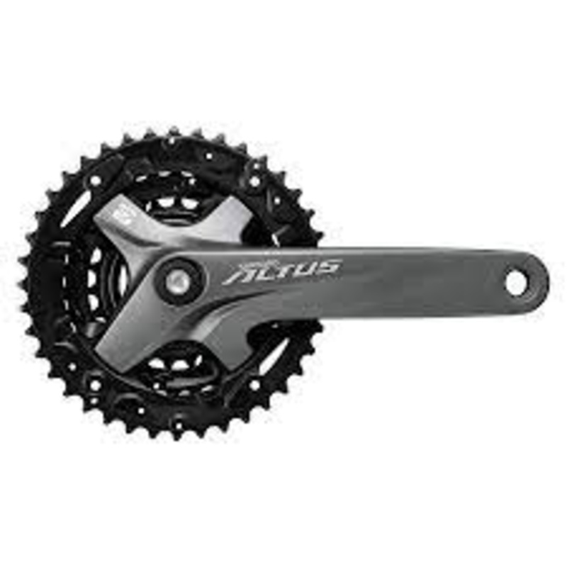 SHIMANO - ALTUS FC-M2000, CRANKSET, MTB, 9 SP., 22/30/40T, BCD:RIVETS, SQUARE, 170MM, GREY