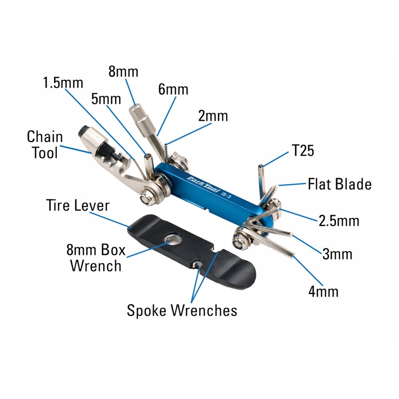 Park Tool I-Beam 3 Mini Folding Multi-Tool IB-3C - Blue