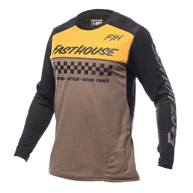 Fasthouse Alloy Mesa Long Sleeve MTB Jersey - Heather Gold-Brown
