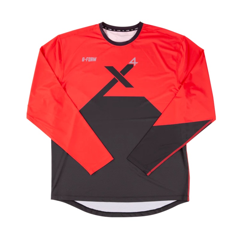 G-Form Pro-X4 Long Sleeve MTB Jersey - Red-Black