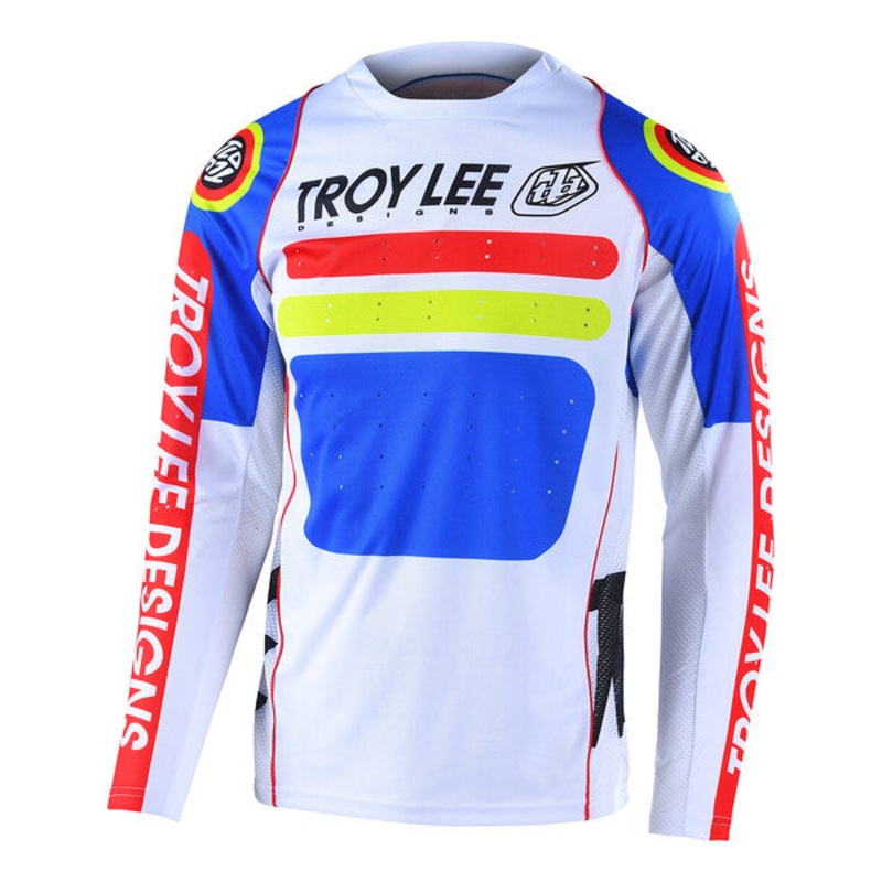 Troy Lee Designs Sprint Long Sleeve MTB Jersey - Youth - Drop In - White - 2022