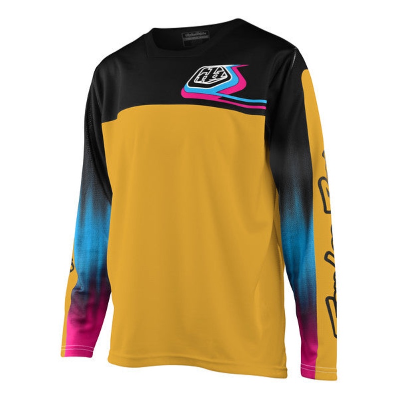 Troy Lee Designs Sprint Long Sleeve MTB Jersey - Youth - Jet Fuel - Golden - 2022