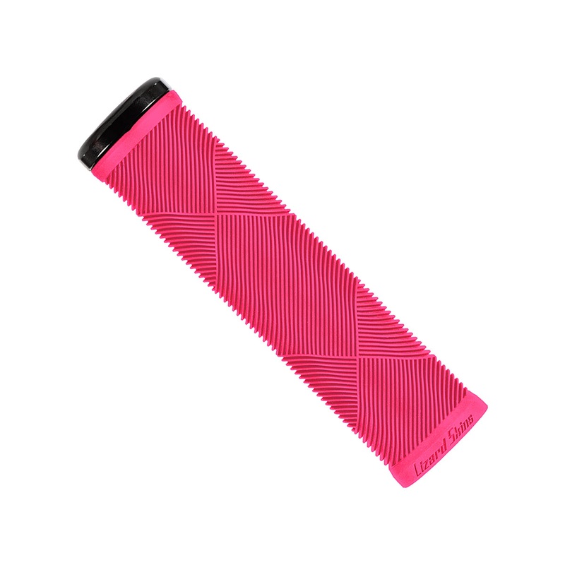 Lizard Skins Strata Lock On MTB Grip - Neon Pink