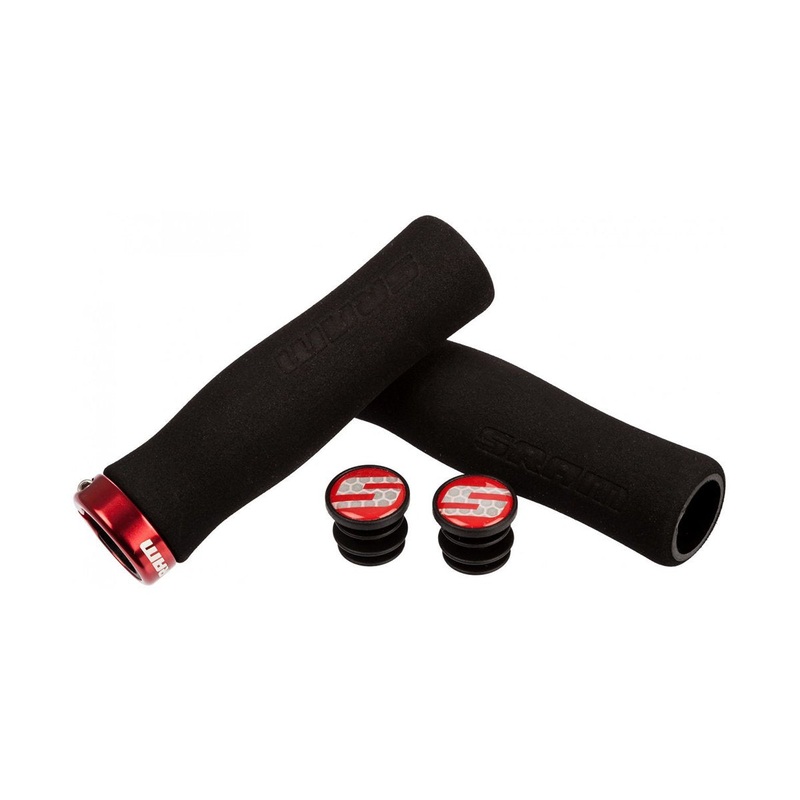 SRAM Contour Foam Locking MTB Grips - Black-Red