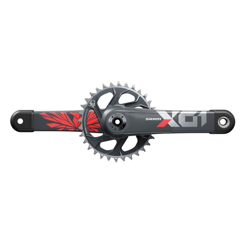 SRAM X01 Eagle SuperBoost+ 12 Spd MTB Crankset - Lunar-Oxy Red