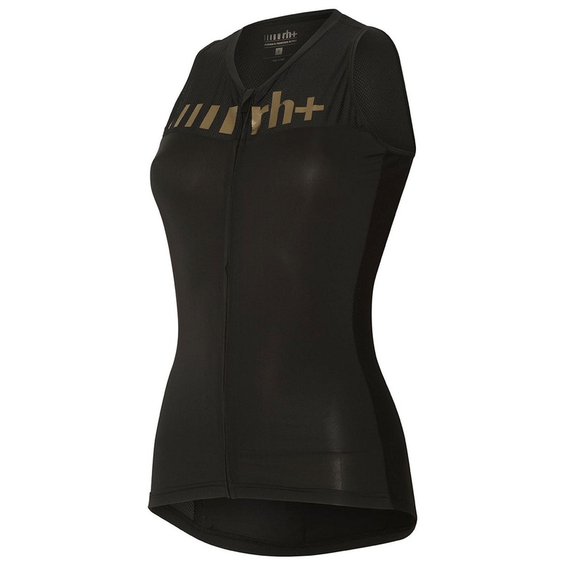 Maglia donna senza maniche Rh+ Logo - Nero