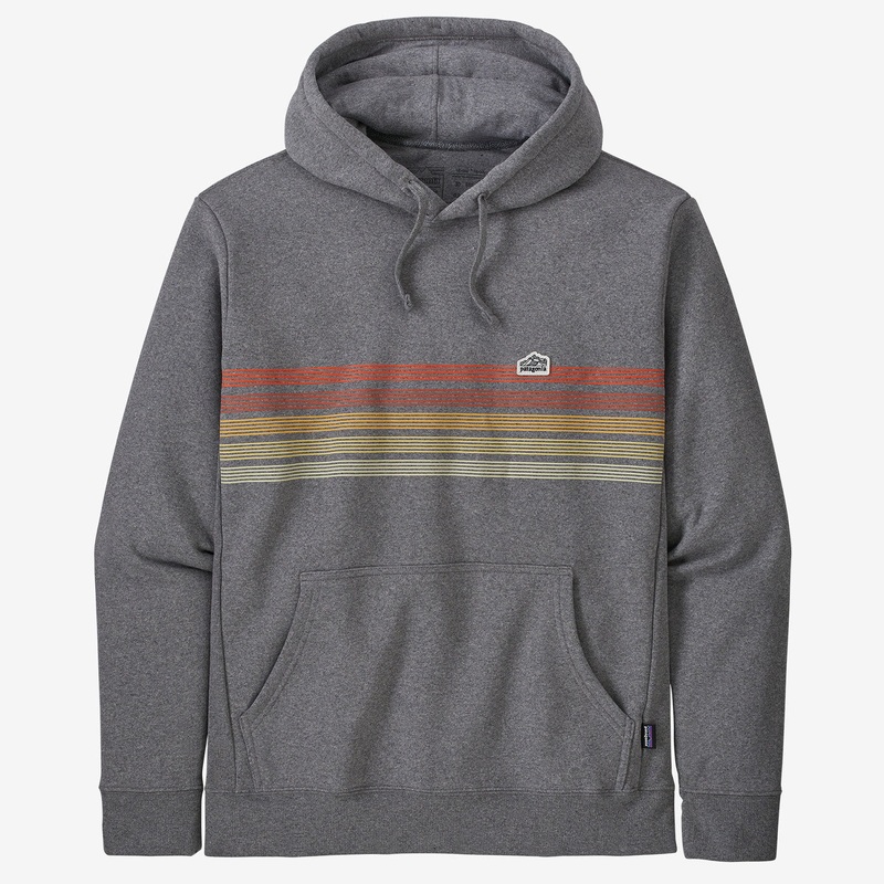 Felpa Patagonia Line Logo Ridge Stripe - Grigio
