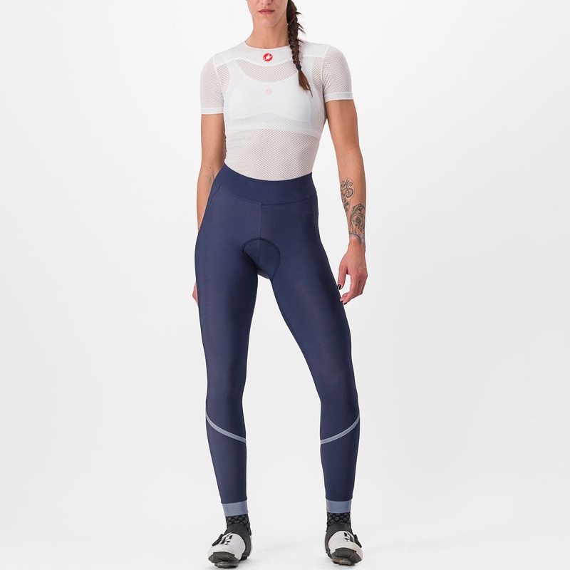 Calzamaglia senza bretelle donna Castelli Velocissima DT - Blu scuro