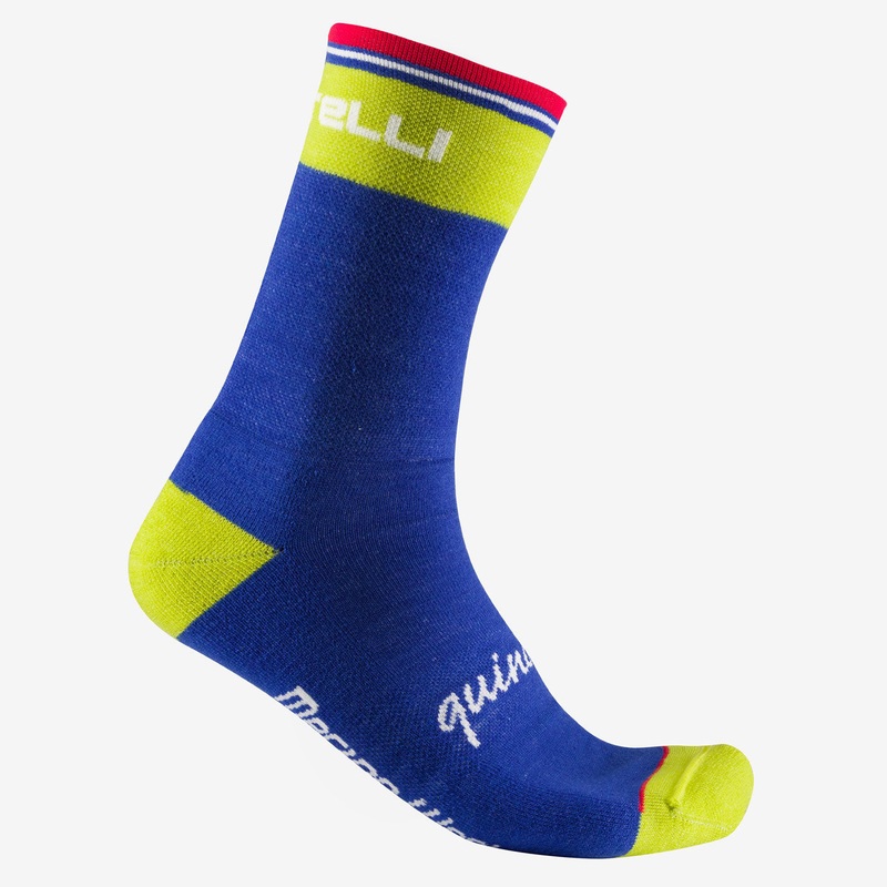 Calze Castelli Quindici Soft Merino - Blu giallo