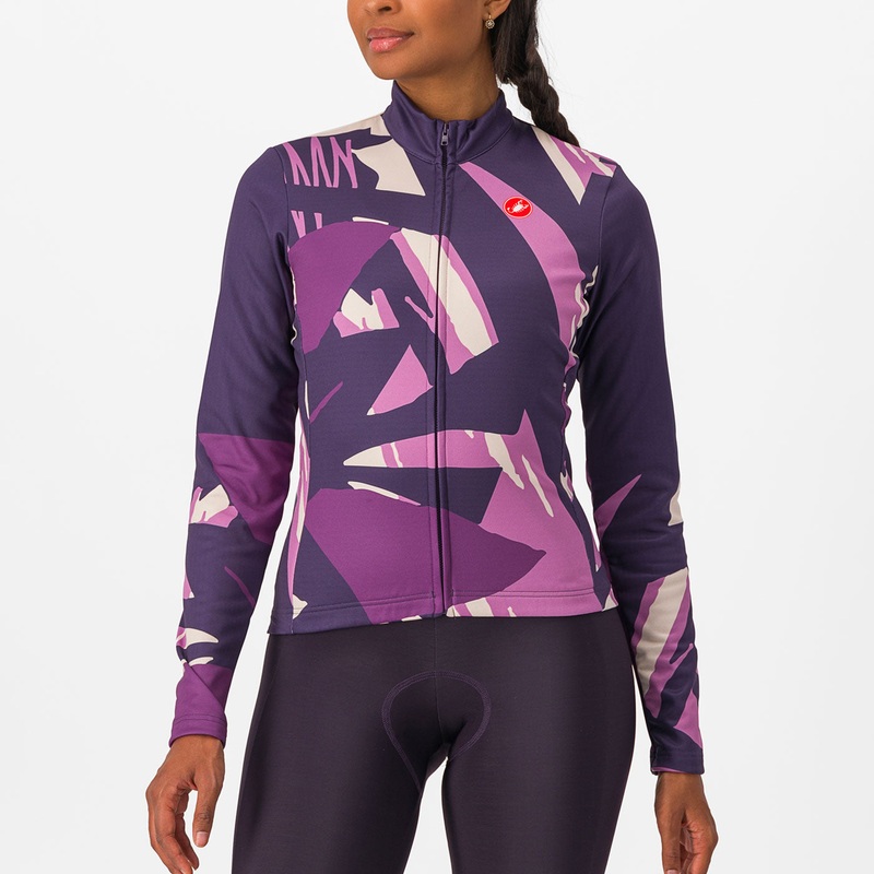 Maglia maniche lunghe donna Castelli Tropicale - Viola