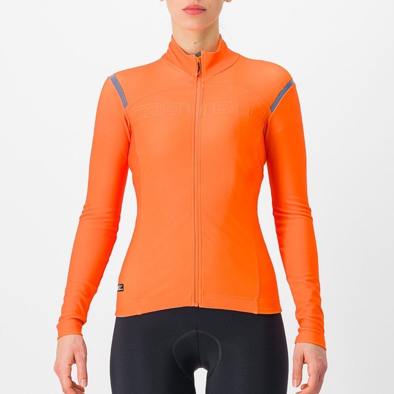 Maglia maniche lunghe donna Castelli Tutto Nano RoS - Arancio chiaro