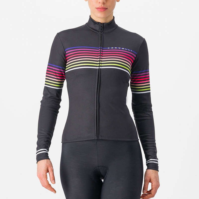Maglia maniche lunghe donna Castelli Ottanta - Nero