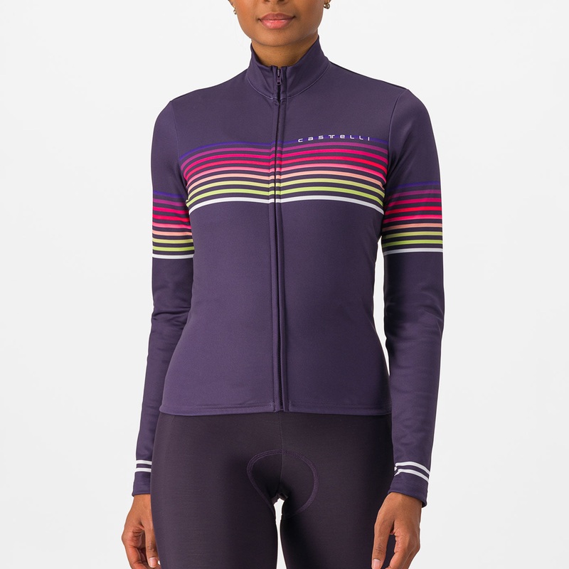 Maglia maniche lunghe donna Castelli Ottanta - Viola