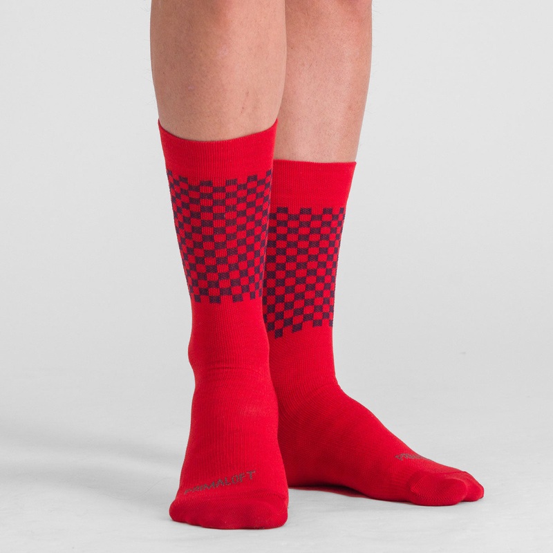 Calze Sportful Checkmate Primaloft - Rosso