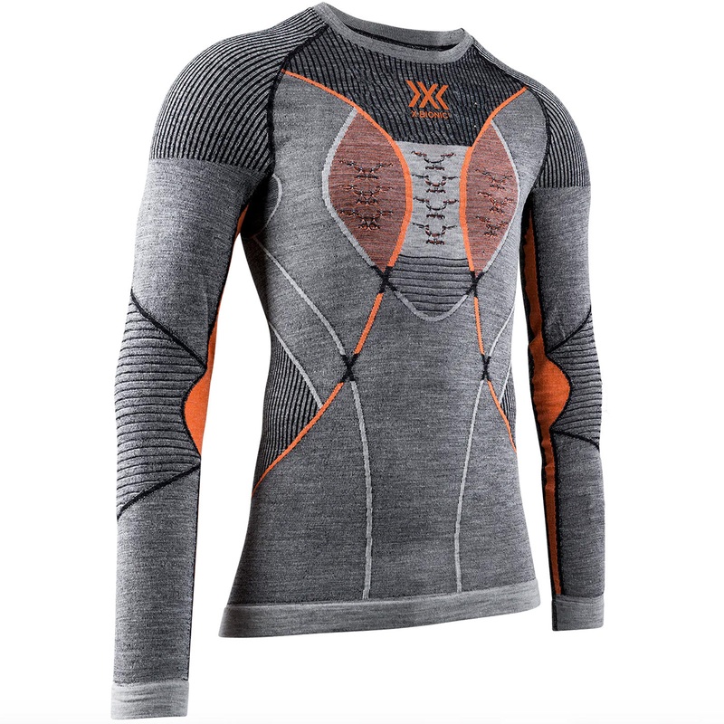 Maglia intima maniche lunghe X-Bionic Apani Merino 4.0 - Grigio arancio