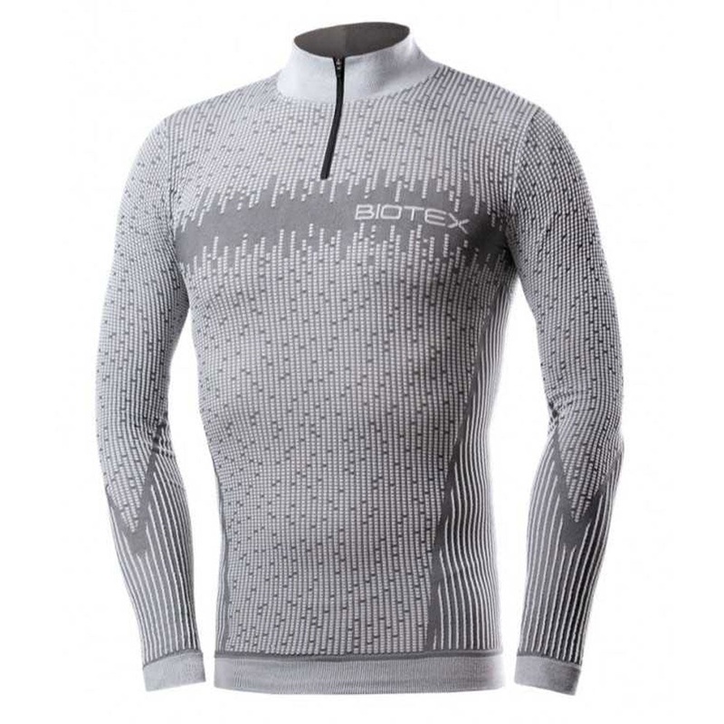 Maglia Intima maniche lunghe Biotex Lupetto 3D Zip - Grigio
