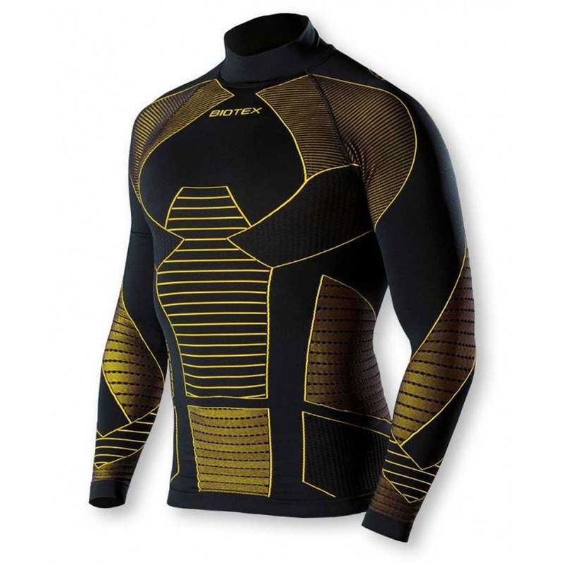 Maglia Intima maniche lunghe Biotex Lupetto Icebreak - Nero giallo