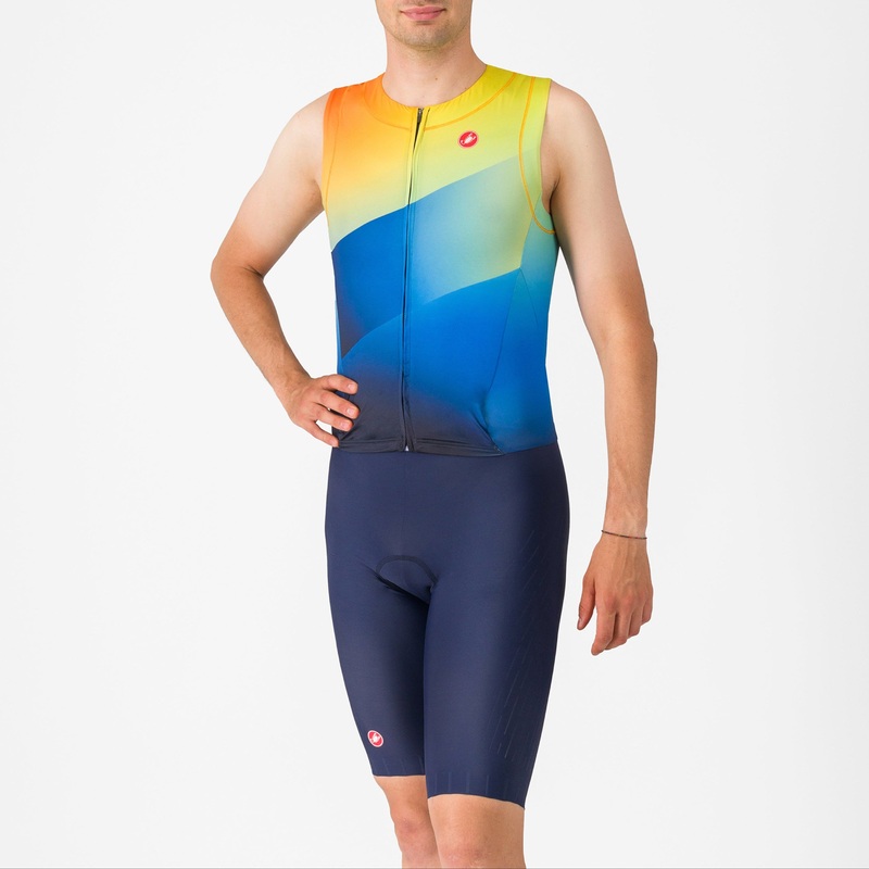 Body senza maniche Castelli Free Sanremo 3 Suit - Blu